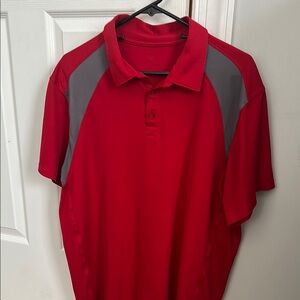 Red and Gray Performance Polo Shirt